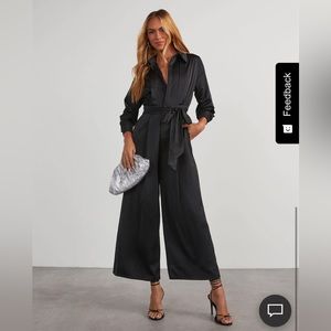 Black Satin Jumpsuit